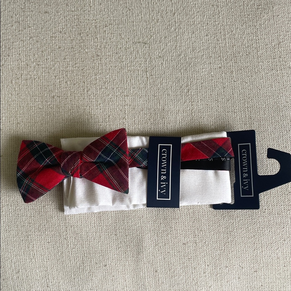 Crown & Ivy Red and Black Plaid Bow Tie
